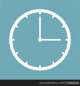 Flat clock icon isolated. Vector illustration