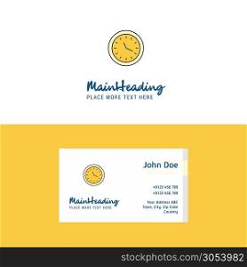 Flat Clock Logo and Visiting Card Template. Busienss Concept Logo Design