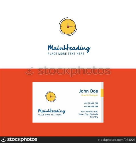 Flat Clock Logo and Visiting Card Template. Busienss Concept Logo Design