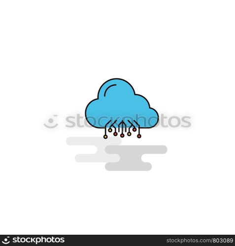 Flat Cloud circuit Icon. Vector