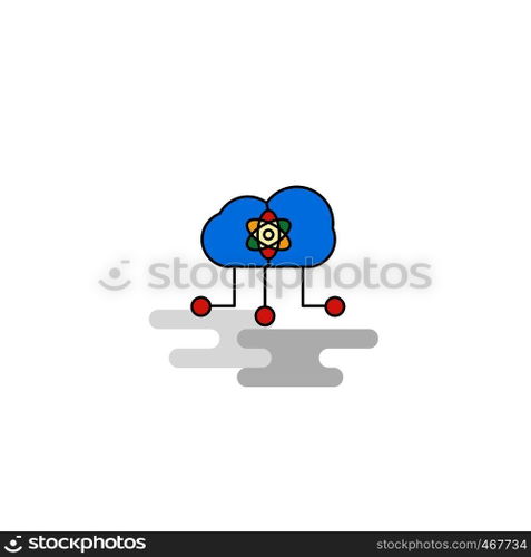 Flat Cloud computing Icon. Vector