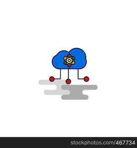 Flat Cloud computing Icon. Vector