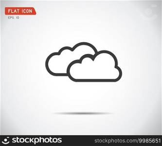 Flat Cloud icon, abstract logo, Vector illustration 