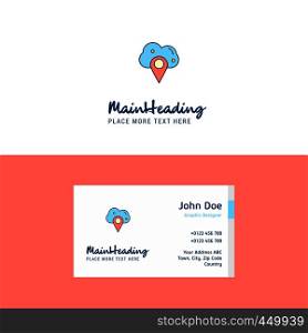 Flat Cloud navigation Logo and Visiting Card Template. Busienss Concept Logo Design
