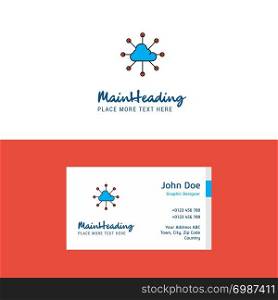 Flat Cloud network Logo and Visiting Card Template. Busienss Concept Logo Design