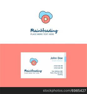 Flat Cloud play Logo and Visiting Card Template. Busienss Concept Logo Design