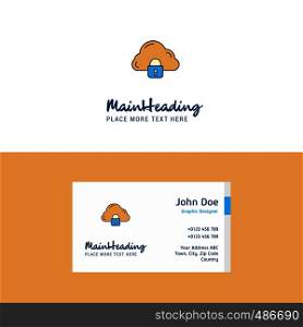 Flat Cloud protected Logo and Visiting Card Template. Busienss Concept Logo Design