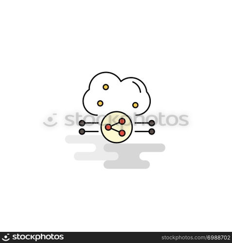 Flat Cloud sharing Icon. Vector
