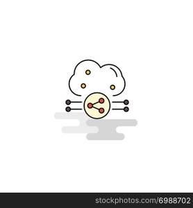 Flat Cloud sharing Icon. Vector