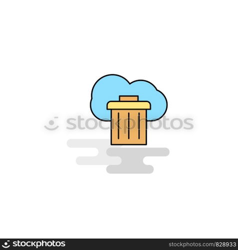Flat Cloud trash Icon. Vector