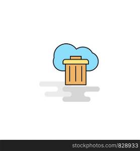 Flat Cloud trash Icon. Vector