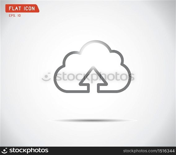 Flat Cloud upload icon, abstract logo, Vector illustration