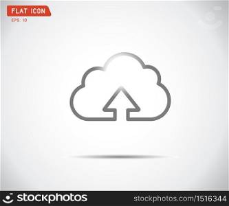 Flat Cloud upload icon, abstract logo, Vector illustration