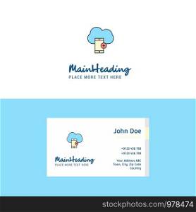 Flat Cloud with smart phone Logo and Visiting Card Template. Busienss Concept Logo Design