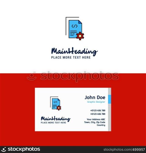 Flat Coding Logo and Visiting Card Template. Busienss Concept Logo Design