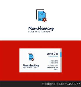 Flat Coding Logo and Visiting Card Template. Busienss Concept Logo Design