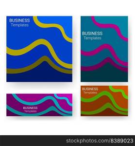 flat color elegant texture patterns business templates for print set