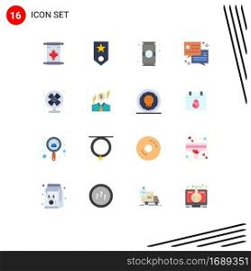 Flat Color Pack of 16 Universal Symbols of air, dialog, star, chat, drink Editable Pack of Creative Vector Design Elements