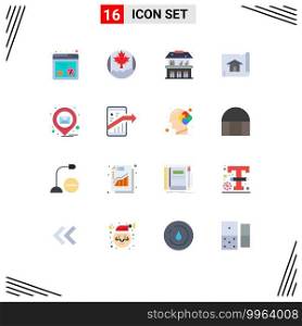 Flat Color Pack of 16 Universal Symbols of message, location, water, email, map Editable Pack of Creative Vector Design Elements