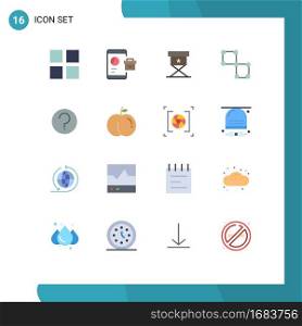 Flat Color Pack of 16 Universal Symbols of ui, basic, chair, space, connection Editable Pack of Creative Vector Design Elements