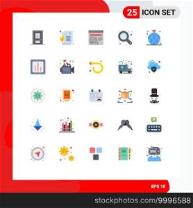 Flat Color Pack of 25 Universal Symbols of club, ball, web, zoom tool, zoom in Editable Vector Design Elements