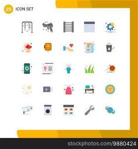 Flat Color Pack of 25 Universal Symbols of feeling, time, weapons, settings, notification Editable Vector Design Elements