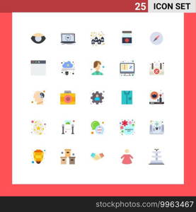 Flat Color Pack of 25 Universal Symbols of instagram, medical, update, antidote, tag Editable Vector Design Elements