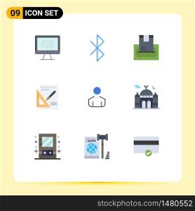 Flat Color Pack of 9 Universal Symbols of success, layout, signal, graph, money Editable Vector Design Elements