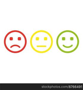 Flat colored emotions. Set icon smile emoji. Social media icon. Customer evaluation. Vector illustration. Stock image. EPS 10.