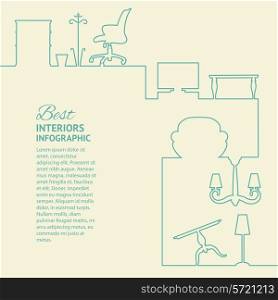 Flat colors infographics with line design elements. Vector illustration.