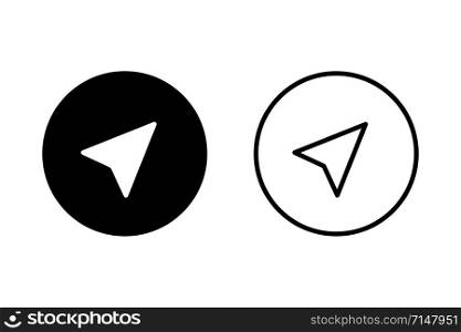 Flat compass for web design. Location icon vector. Longitude navigation sign symbol. Arrow - navigation icon vector. Compass icon sign symbol. EPS 10