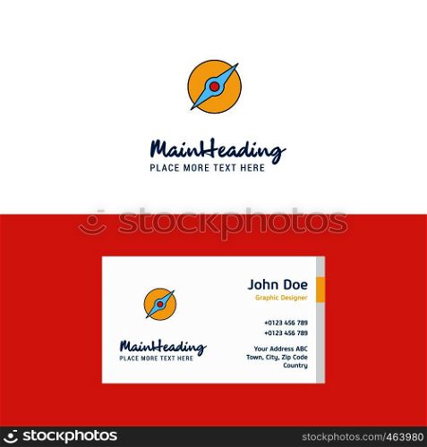 Flat Compass Logo and Visiting Card Template. Busienss Concept Logo Design