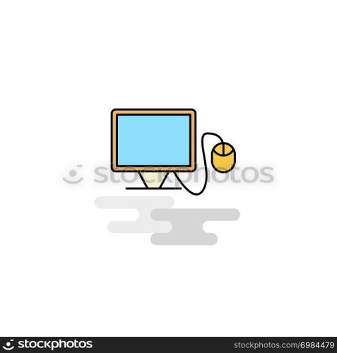 Flat Computer Icon. Vector