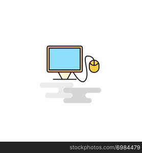 Flat Computer Icon. Vector