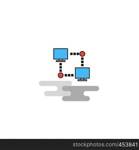 Flat Computer networks Icon. Vector