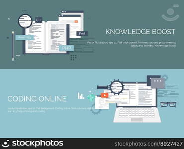 Flat computing background vector image