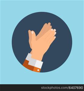 Flat. Concept of success Applause. Hands clapping. Vector Illustration. EPS10. Flat. Concept of success Applause. Hands clapping. Vector Illustration