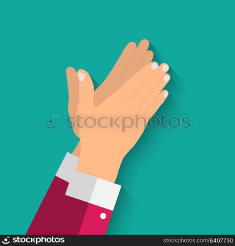 Flat. Concept of success Applause. Hands clapping. Vector Illustration. EPS10. Flat. Concept of success Applause. Hands clapping. Vector Illustration