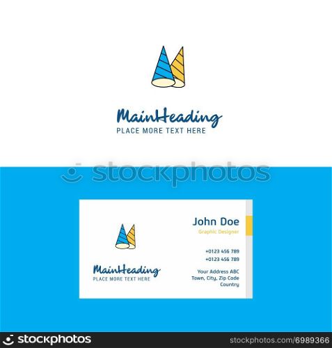 Flat Cone cap Logo and Visiting Card Template. Busienss Concept Logo Design