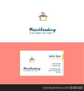 Flat Cooking pot Logo and Visiting Card Template. Busienss Concept Logo Design