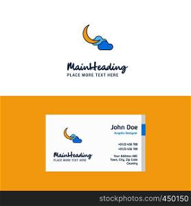 Flat Crescent Logo and Visiting Card Template. Busienss Concept Logo Design