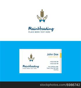 Flat Crops in hands Logo and Visiting Card Template. Busienss Concept Logo Design