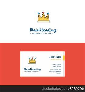 Flat Crown Logo and Visiting Card Template. Busienss Concept Logo Design