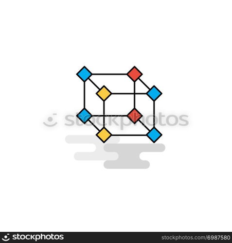 Flat Cube Icon. Vector