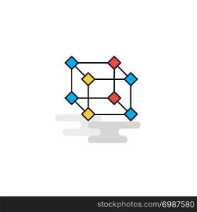 Flat Cube Icon. Vector