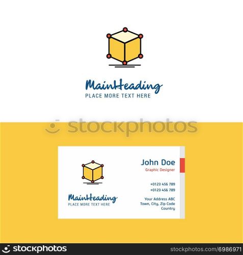 Flat Cube Logo and Visiting Card Template. Busienss Concept Logo Design