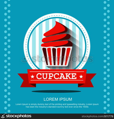 flat cupcakes vector