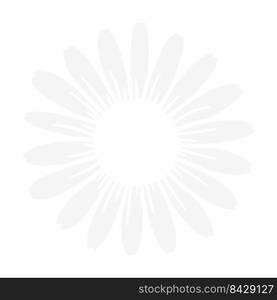 Flat daisy vector Beautiful white flowers leave space to add text. Isolated on white background.