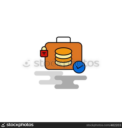 Flat Database briefcase Icon. Vector