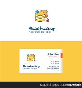 Flat Database Logo and Visiting Card Template. Busienss Concept Logo Design